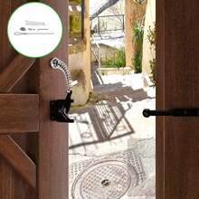 [Heavy Duty Gate Latch]1pc Heavy Duty Self-Adjusting Gravity Gate Latch, Wooden Fence Self-Locking Gate Lock, Black With Bar Cover - C - View 4