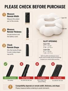 1 buah/2 buah Tempat Penyimpanan Remote Control Berbentuk Awan Hitam & Putih Organizer Penyimpanan Meja Hemat Ruang Tempat Remote TV Cocok Untuk Ruang Tamu, Kamar Tidur, Meja Kantor, dan Konsol Media - Gaya awan - View 3