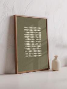 1pc Sage Green Abstract Dot Canvas Wall Art, Framed Or Unframed Minimalist Boho Textured Print, Muted Wabi‑Sabi Poster, Wall Decor For Living Room Bedroom Interior, Home Decoration, Gift - Abstract Style a - View 5