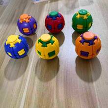 4pcs Colorful 3D Printed Deformable Spherical Push Pull Rotate Toy Set, Dual Play Mode Press & Rotate, Fun Desktop Toy, Random Color & Style, Prank Gag Toy - Multicolor - View 2