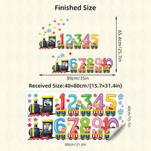BRUP 1Pc Kids Wall Stickers, Alphabet ABC Number Train Peel And Stick Decal, Cartoon Animals Educational Math Art For Children Bedroom Classroom Decor - Multicolor - View 11
