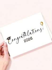 OBOVAY 1pc 2026 Graduation Card With Envelope - Congratulations Greeting Card For Daughter & Son - Perfect Graduation Gift For High & College Graduates, Blank Inner Page For Writing - New Arrival - View 5