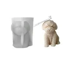 Teddy Dog Silicone Mold DIY Candle/Soap/Resin/Plaster Multi-Purpose Handmade Mold, Cute Puppy Shaped Mold, Suitable For Making Scented Handmade Soap And Candles, Easy Release Silicone Mold - A-White - View 5