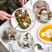 8pcs Heat-Resistant Wooden Coasters - Christmas Winter Theme Design, Featuring Reindeer, Gingerbread Man, Snowman, Penguin And Santa Claus Patterns - Multi-Holiday Applicable Coffee Tea Drink Tabletop Protection Pads - Kitchen Party Decoration Gift - Multicolor - View 6