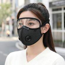 1pc Detachable Outdoor Face Mask | Dust-Proof, Reusable, Unisex, Geometric Pattern, Hook & Loop Closure, Hand Wash Only - A - View 3