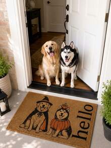 Personalized Halloween Pet Doormat, Customized Cat & Dog Welcome Mat, Witch & Pumpkin Pet Doormat, Autumn Front Porch Decor Gift, Customized Pet Doormat, Pet Lover Decor - Multicolor - View 11