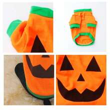 1pc Halloween Pumpkin Head New Style Dog Clothes T-Shirt With Sleeves, Breathable And Comfortable - Orange - View 12