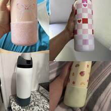 1 Peça Manga de Copo de Silicone - Capa Protetora Antiderrapante para Garrafa de Água, Serve para Garrafas de Água de 14/16oz, 24oz, 32oz, 40oz, Ideal para Festas de Feriados, Presentes e Decoração Doméstica - Acessórios de Copo - Multicolorido - Visão 7