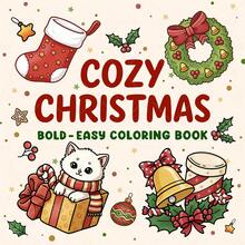 1pc Winter Festive Items Adult Coloring Book, Cozy Holiday Patterns With Reindeer, Gingerbread House, Hot Cocoa & Winter Treats, Stress Relief Relaxing Art Activity Book, 120g Thick Paper, Ideal Holiday & Christmas Gift For Relaxation & Mindfulness - Cozy Christmas - View 14
