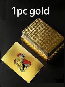 Waterproof Plastic Playing Cards, Tear-Resistant Textured Black & Gold Poker Cards, Unisex Cool Magic Performance Novelty Cards, Suitable For Beach, Bachelor Party Games, Outdoor Parties, Back To School, Home Decor, Travel & Holiday Essential Accessories - Multicolor - View 12