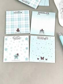 4pcs/Set Kertas Tempel Motif Daun Semanggi yang Sangat Menarik, Dapat Dipindahkan, Kertas Tempel Memo Minimalis Lucu untuk Pelajar, Ukuran 75*75mm, Bantalan Memo Kantor Kreatif, Perlengkapan Penting untuk Kembali ke Sekolah, Hadiah untuk Pelajar - Satu-Ukuran - View 3