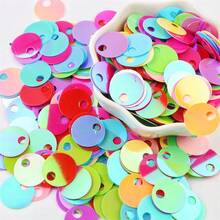 210pcs 15mm Large Hole Flat Round Metallic Glitter Pvc Silver Base AB Color Sequins Large Hole Loose Shiny Sequin Paillettes Spangles Applique Bulk For Sewing Making Crafts Embroidery Clothes Dresses Garment Diy - 20 Grams - View 6