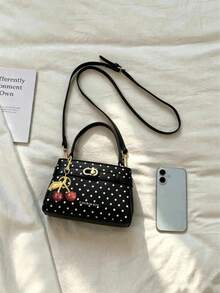 Women's Mini Fashionable Versatile Colorblock Casual Handbag - Black - View 5