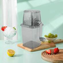Manual Ice Crusher, Portable Hand-Crank Ice Shaver Machine For Home Kitchen To Make Drinks - Grey - View 6