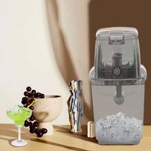 Manual Ice Crusher, Portable Hand-Crank Ice Shaver Machine For Home Kitchen To Make Drinks - Grey - View 7