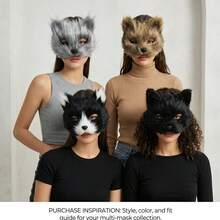 1PC Sexy Personalized Long Fur Fox Cat Face Mask For Masquerade Party, Costume Party, Holiday Celebration, Halloween, Stage Performance - Multicolor - View 10