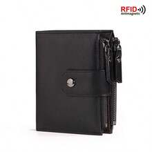 CAIBAOLAI Women's RFID Zipper Credit Card Wallet PU Leather Coin Purse Snap Button Tri-Fold Unisex Wallet,Wallets For Man - Multicolor - View 11