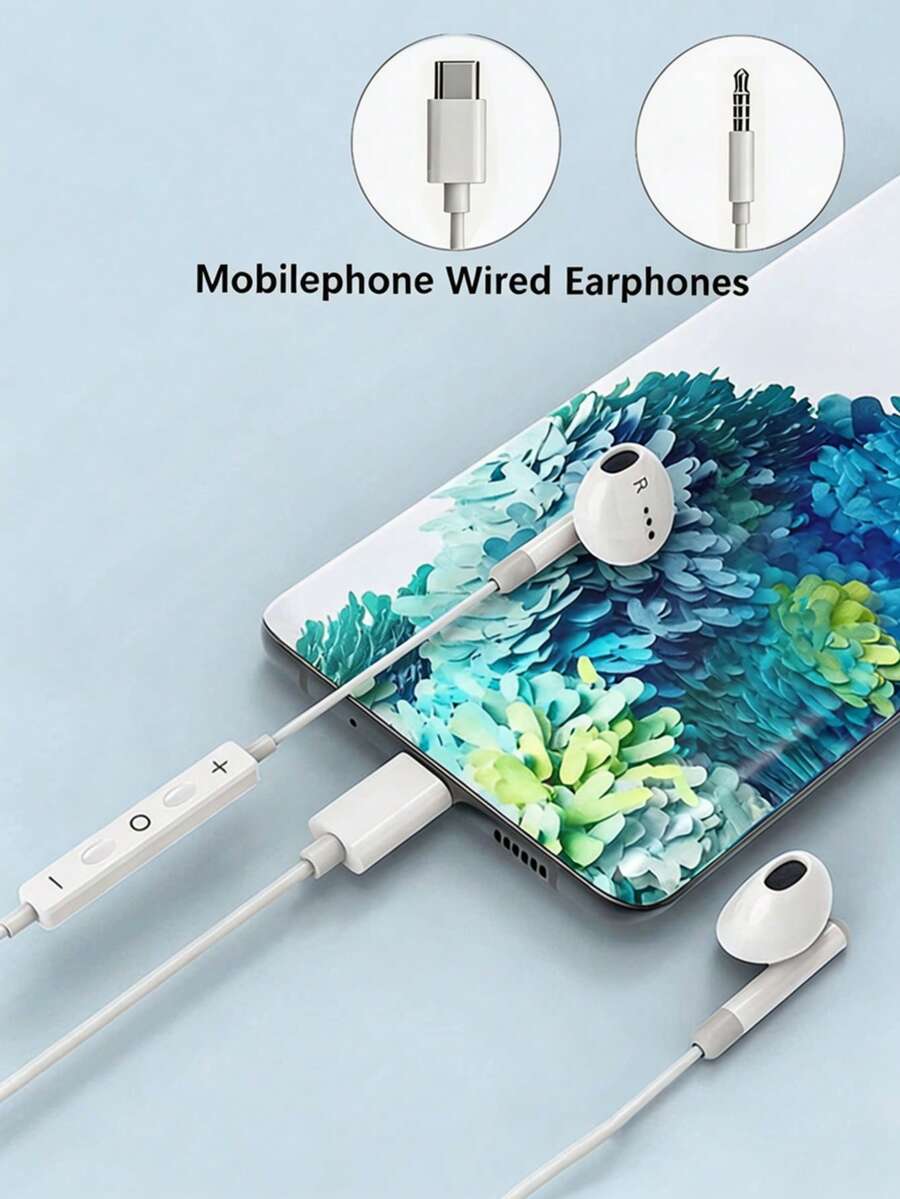 Wired In-Ear Earphones, Compatible With Lightning, Type-C USB-C And 3.5mm Jacks, Comfortable Fit, With Microphone, Suitable For Laptops And IOS/Android Devices