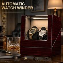 Watch Winder Box With Easy Open Hinge Cover 2 Modes Mechanical Watch Shaker Automatic Winding Rotating Display Case Storage Box Ideal Gift - A - View 2