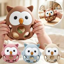 Infant Owl Rattle Toy, Cute Animal Hollow Design Easy To Grip, Soft Material Easy To Clean, Comes With 1 Random Color Rattle, Newborn Gift, Suitable For Baby Boys And Girls - Multicolor - View 1