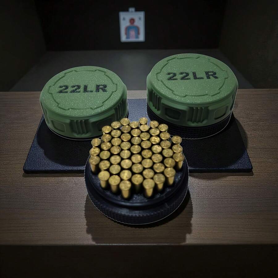 22LR Ammo Box, 3D Printed Portable Mini Round 55-Round Storage Box, Outdoor Mini Organizer, Practical Tool For Shooting Range Gun Enthusiasts, Outdoor Hunting And Survival Gear - Multicolor - View 1