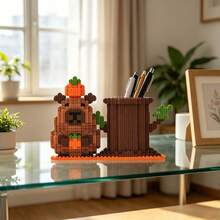 Creative Capybara Pen Holder Building Block Figurine Gift, PP Material. Suitable For Office, Desk, Desktop Storage, Family Gathering Games, Team Stress Relief Toy, Birthday, Valentine's Day, Halloween Gift, For Classmates, Friends And Family. - Multicolor - View 9