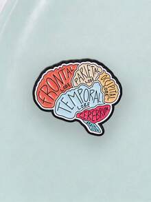 Human Brain Anatomy Enamel Pin Medical Science Lapel Brooch For Jacket Backpack - Multicolor - View 6