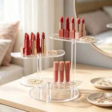 Acrylic Perfume/Lipstick Display Stand, Luxury Multi-Functional Storage Rack, Visual Lipstick Organizer Suitable For Home/Office/Vanity/Jewelry Store Countertop Storage And Display - Multicolor - View 3