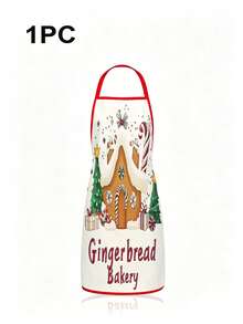 1/2/4pcs Christmas Gingerbread Apron, Filled With Festive Atmosphere. Suitable For Kitchen Cooking, A Great Item For Family Gatherings. Also Makes A Wonderful Gift For Friends. - Multicolor - View 11
