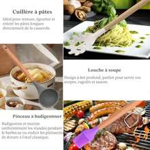 Lot de 12 Ustensiles de cuisine en silicone, résistants à la chaleur, antiadhésifs, passent au lave-vaisselle, ergonomiques, - couleur comme sur la photo - Voir 6