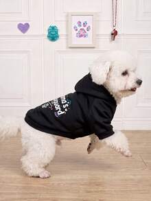 LUCKIE PAL 1pc Mama's.Bodyguard Slogan Print Pet Sweatshirt, Anti-Flea, Reduce Shedding, Thermal Insulation, Breathable, Suitable For Cats And Dogs, Indoor And Outdoor - Multicolor - View 7