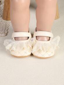 New Infant Girl Lace PU Sweet Princess Shoes, 100 Days Party Holiday Small Shoes - White - View 5