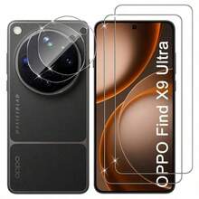 2+2pcs Set Compatible With OPPO Reno16 Pro/Reno16/Reno16 F, Find X9 Ultra/Find X9 Pro/Find X9s/Find X9, Reno15 Pro Max/Reno15 Pro/Reno15/Reno15 F, Reno14 F, Reno13/Reno13 F, Find X8 Pro/Find X8, A6 Pro Curved High Definition Tempered Glass Screen Protector Transparent Phone Screen Protector Supports Fingerprint Unlock 3D High Definition Lens Protector - Clear - View 10