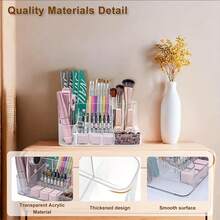 1 Set Multi-Function Nail Art Tool Storage Box, Large Capacity Divided Storage Box, Transparent Plastic Organizer, Suitable For Nail Art Tools, Skincare Products And Small Tools Storage, Home Organization Storage Box, Professional Nail Art Tool Organizer, Nail Artist Workbench Storage Box, Suitable For Autumn Promotion And Christmas Events - Multicolor - View 7