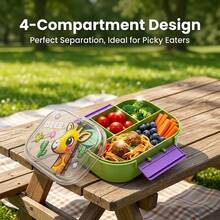1 buah/Set Kotak Bekal Plastik Lucu dengan Peralatan Makan, Kotak Bento Anti Bocor yang Dapat Digunakan Kembali, Wadah Bekal Portabel, Wadah Penyimpanan Makanan Salad Buah, Aman untuk Kulkas & Microwave, Cocok untuk Pelajar dan Dewasa di Sekolah, Kantor, Piknik, Kembali ke Sekolah - MultiWarna - View 3