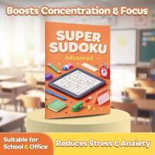 Super Sudoku Logic Puzzle Notebooks, Brain Training Number Game Activity For Focus And Concentration, Desk Supplies Theme, Beginner Intermediate Advanced Challenge Levels - Difficulty Level - View 9