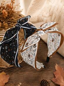 1/2pcs FallNewWomenWideHeadbandPaisleyPatternWomenHairAccessoryDailyCommutePartyFallWomenAccessoryHalloweenAccessoryHolidayPartyGiftgifts For Women - Multicolor - View 3