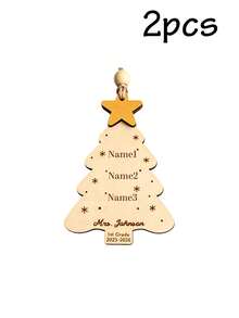 Custom Teacher Name Christmas Ornament, Personalized Classroom Tree Hanging Decor, Teacher Appreciation Holiday Keepsake, Customized Christmas Tree Decoration, Customizable Year & Name Gift, Festive Home Decor, Holiday Gift, Christmas Keepsake - Style C - View 7