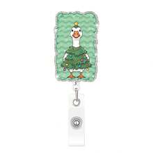 1pc Christmas Goose Retractable Badge Reel With Lanyard, Suitable For Students, Nurses, Office Supplies, Back To School, Halloween - A - View 11