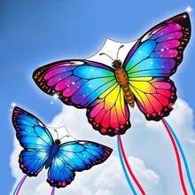 Colorful Butterfly Kite, Light Wind Easy Fly, Romantic Outdoor Gift For Her & Couples - Multicolor - View 1