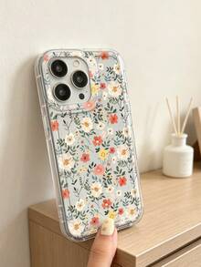 1pc Vintage Colorful Wildflower Floral Print Transparent Soft Full Coverage Anti-Drop Protective Case Compatible With Apple 17 16 15 14 13 12 11 Pro Max Air And Series - Multicolor - View 1