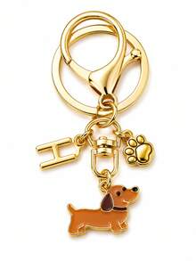 Yellow Dachshund + Paw Print Lobster Buckle