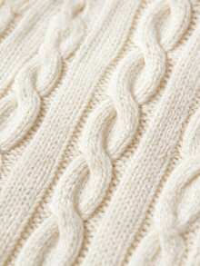 SEREN Women's New Classic Cable Knit Cardigan, Elegant Round Neck Long Sleeve Sweater, Regular Fit Top For Autumn/Winter - Apricot - View 11