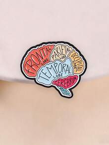 Human Brain Anatomy Enamel Pin Medical Science Lapel Brooch For Jacket Backpack - Multicolor - View 2