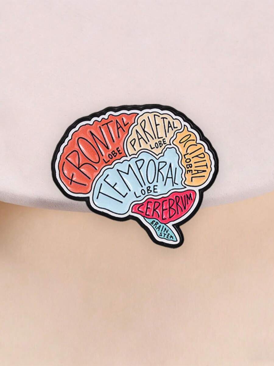 Human Brain Anatomy Enamel Pin Medical Science Lapel Brooch For Jacket Backpack