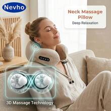 Nevho Electric Neck Massager, Skin-Friendly Breathable Memory Foam 3D Vibration U-Shaped Pillow, Adjustable & Portable Multifunctional Neck Support For Office, Home, And Travel - View 2