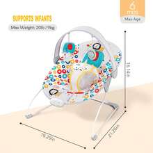 Portable Baby Bouncer Seat With Music, Infant Bouncer For Newborns 0-6 Months, Holds Up To 20 Lbs, Indoor & Outdoor Use,Halloween & Christmas - Yellow - View 2