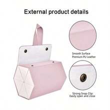 1pc Foldable, Multi-Specification, Large Capacity Vintage Creative PU Leather Glasses Case, 2/3/4/5/6 Slots, Portable Travel Glasses Case, Foldable Design, Non-Washable. Features: No Printing, No Burrs, Handbag Accessory, Home Storage, Aesthetic And Neat, Best Choice For Gift - Pink - View 6