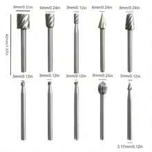 20/10pcs Steel Material Rotary File Set, Durable Woodworking And Grinding Milling Cutter, Suitable For Woodworking, Carving And Polishing, Woodworking File, Woodworking Tools, Carving Tools, Professional Grade Grinding Head, Compact Cutter Set - A - View 12
