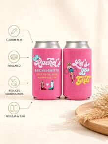 1pc Customized Text Beverage Sleeves, Personalized Name Beverage Cup Covers, Can Lid Insulation Covers, Beverage Cold Preservation Sleeves. - Multicolor - View 10